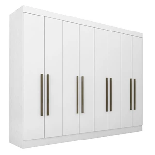 Guarda Roupa Casal 8 Portas Natasha Branco - Móveis Arapongas