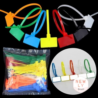 LIAOYING 100pcs Abraçadeiras De Cabos Etiquetas Plásticas Marcadores De Malha De Arame Com Fecho Automático Nylon