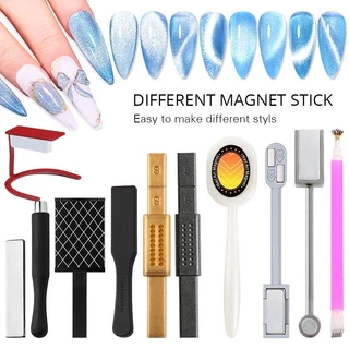 1pc Cabeças Duplas Ímã Para Olho De Gato Gel Glitter Quadrado/Redondo Projetos Vara Magnética Placa 3D Linha Polonês Fer em Oferta na Shopee