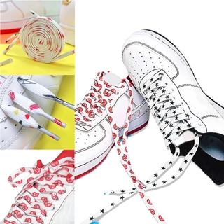 1Pair Tie-dyed Shoelace Rose Print Shoe Laces 120cm Sneakers Sapatos Cordas Gradiente Cor Elástico