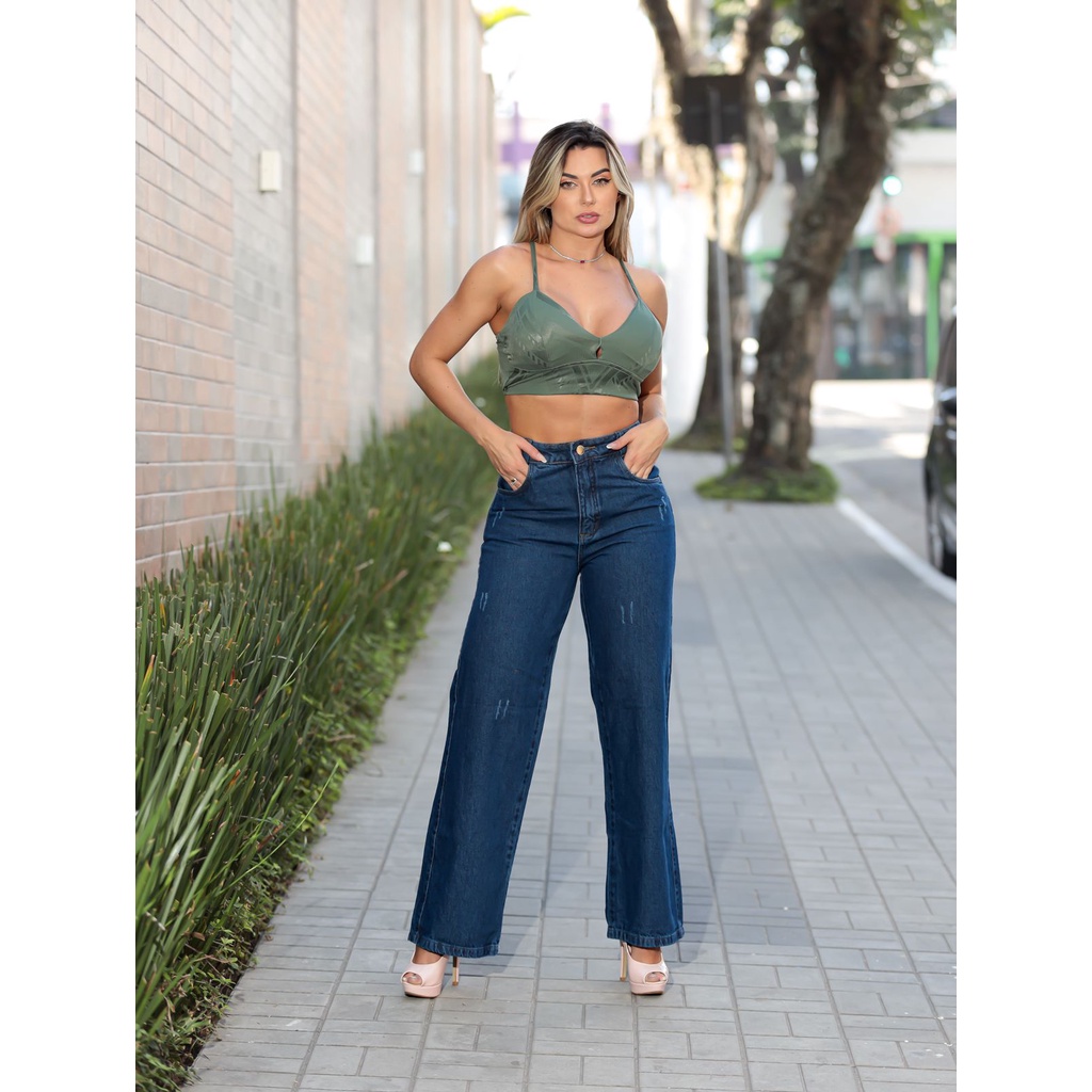 Calça jeans best sale feminina com puidos