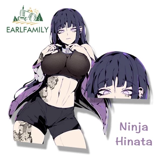 EARLFAMILY 13cm Tattoo Ninja Hinata Fanart Autocolante Anime Hyuuga Artistic Fashionable Frigorífico À Prova D'água Auto Veículo Automóvel PVC Decalque Funny Car Door Protector
