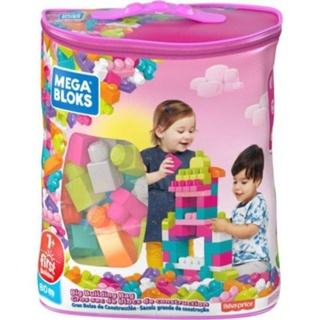 Fisher Price Mega Bloks Sacola Grande Construção Rosa - Mattel