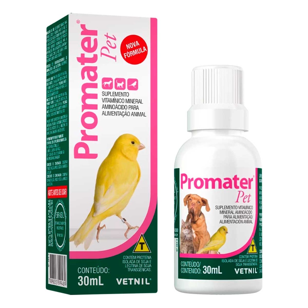 Promater Pet Líquido 30ml Suplemento Vitamina Reprodutivo Animais ...
