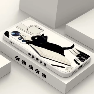 Gato Bonito Desenhos Animados Capa De Silicone Macia À Prova De Choque Para Xiaomi Mi 12T 11T 10T Pro 12 13 11 Lite