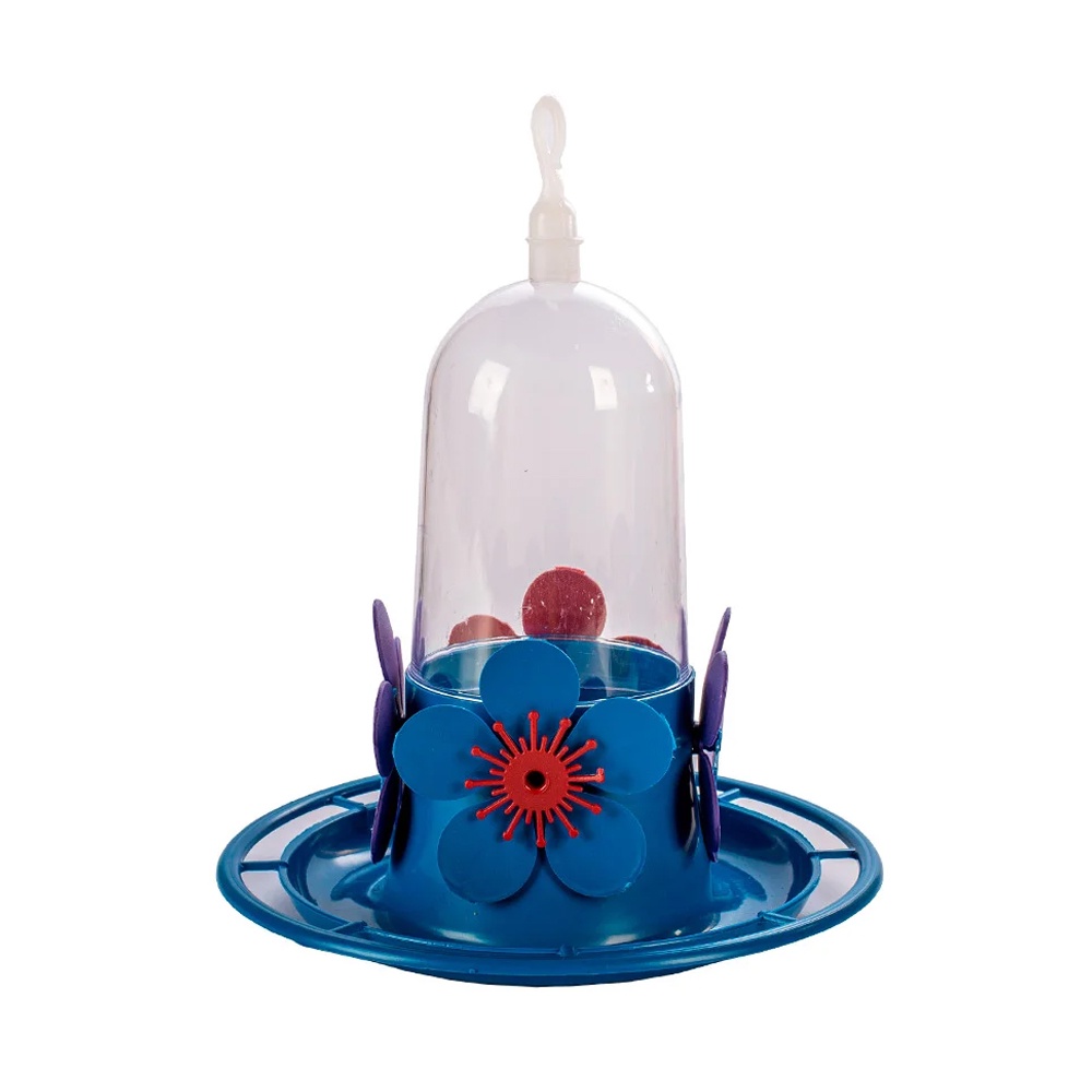 Bebedouro Para Beija-Flor Com Poleiro Jel Plast Azul 250ml