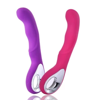 Vibrador Estimulador Ponto G com 10 Modos de Vibração e Alça Metalizada com Toque Aveludado e Macio - Recarregável