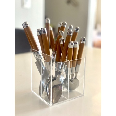 Porta Talher Acrílico 4 Divisórias Organiza Mesa Posta