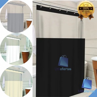 Cortina Box Banheiro Cores de Pvc Impermeável e Ante Mofo Com Visor e Gancho
