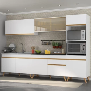 Armário de Cozinha Completa 302cm Veneza Multimóveis V3750