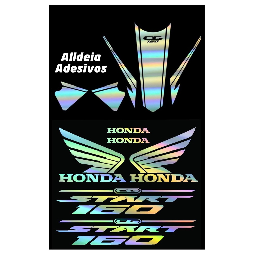 Adesivos Kit Start 160/150 Holográfico - CG Honda - camaleão