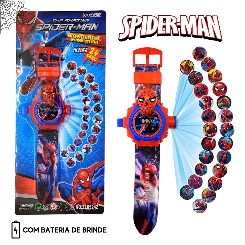 Relógio Infantil Homem Aranha Com Mini Game Marvel Vingador