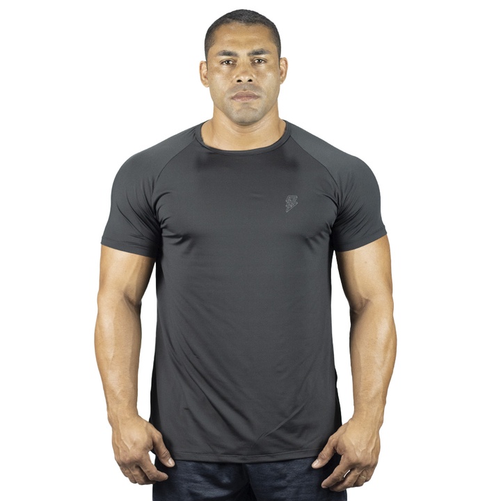 Camisa Dry Fit Masculina Musculação Proteção UV não Amassa Crown Preta