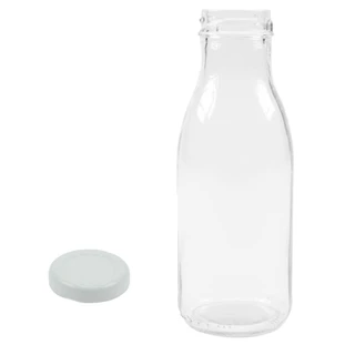 Garrafa de Vidro 300ml Com Tampa Branca Inclusa CX C/12 Un
