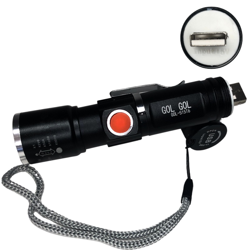 Lanterna Led Tática Militar Longo Alcance Usb