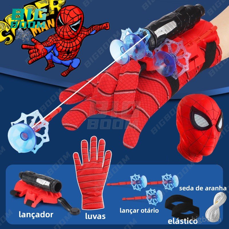 【 Com Corda 】 Lançador De Teia Spiderman Brinquedos De Luva Transmissor De Pulso Para Crianças Cosplay