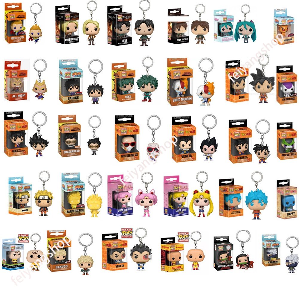 Funko Pop Keychain : One Peça Naruto Demon Slayer Dragon Ball Ataque Ao Titan Meu Herói Academia Hatsune Miku Figura De Ação
