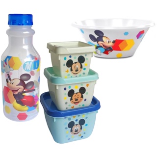 Kit Porta Lanche Infantil Mickey C/ Pratinho Garrafinha