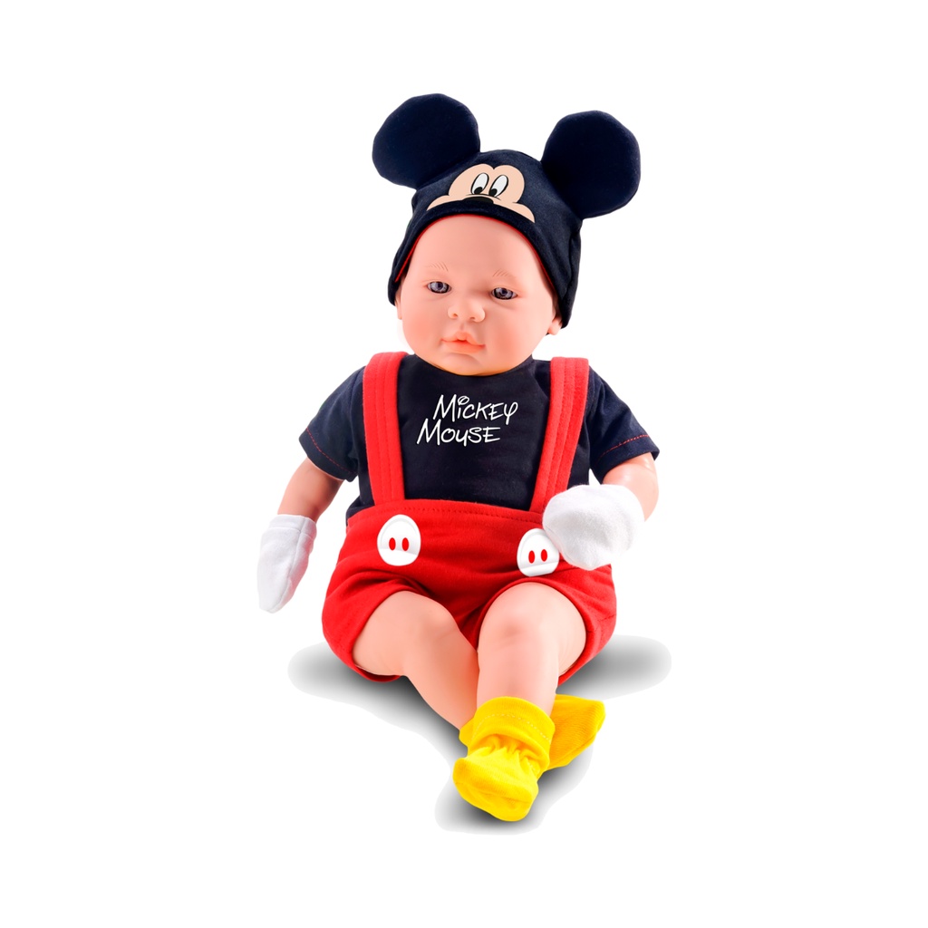 Boneco Recém Nascido Minnie Mickey Com Acessórios Disney | Shopee Brasil