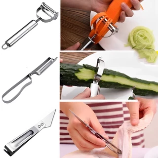 Descascador Fatiador de Legumes Frutas Ralador 3 em 1 Inox