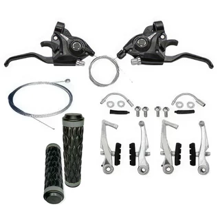 Kit freio V-brake + trocador Rapidfire 7v 21 marcha alumínio + cabo e manopla para Bicicleta e Bike