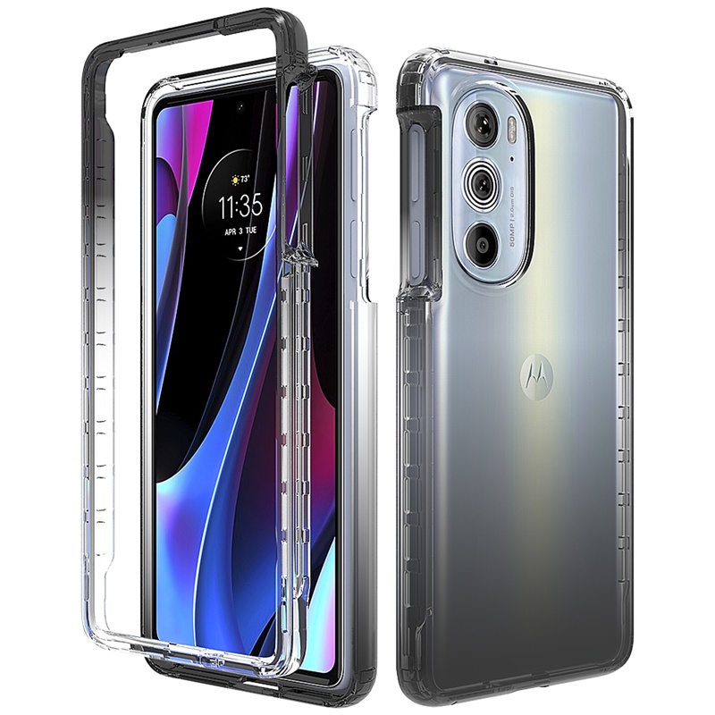 Moto Edge 30 Pro 20 Lite 20 Armadura De Fusão 2em1 Pára-Choques De Alta Transparência À Prova De Choque 360 Caixa De Proteção Para Telefone Híbrida Serviço Pesado