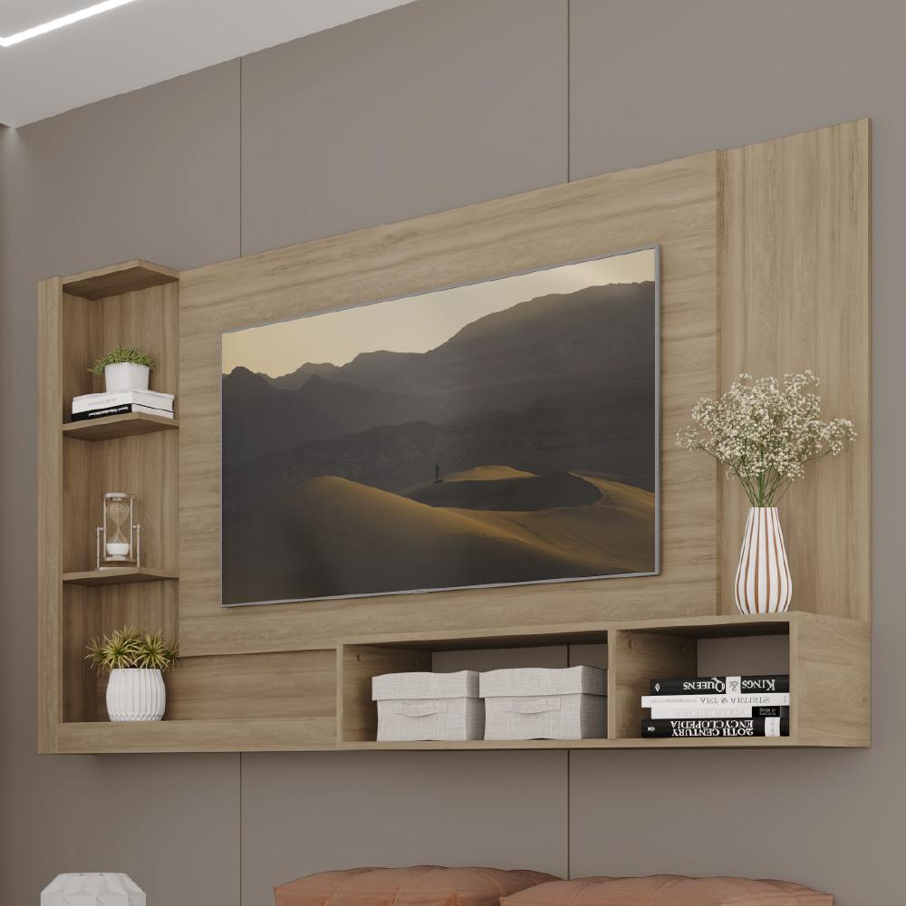 Painel Ganges para TV até 60 Polegadas com Nicho e Prateleira Madeirado Carraro
