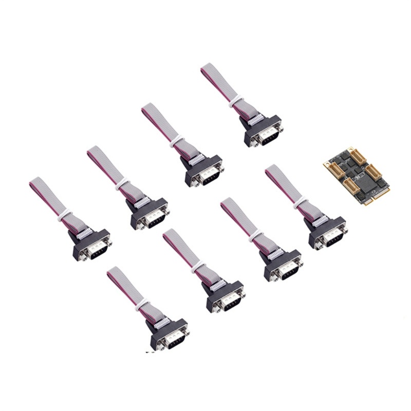 RUN MINI PCIe Para 8 Portas RS232 Placa Serial Riser COM Controlador ...