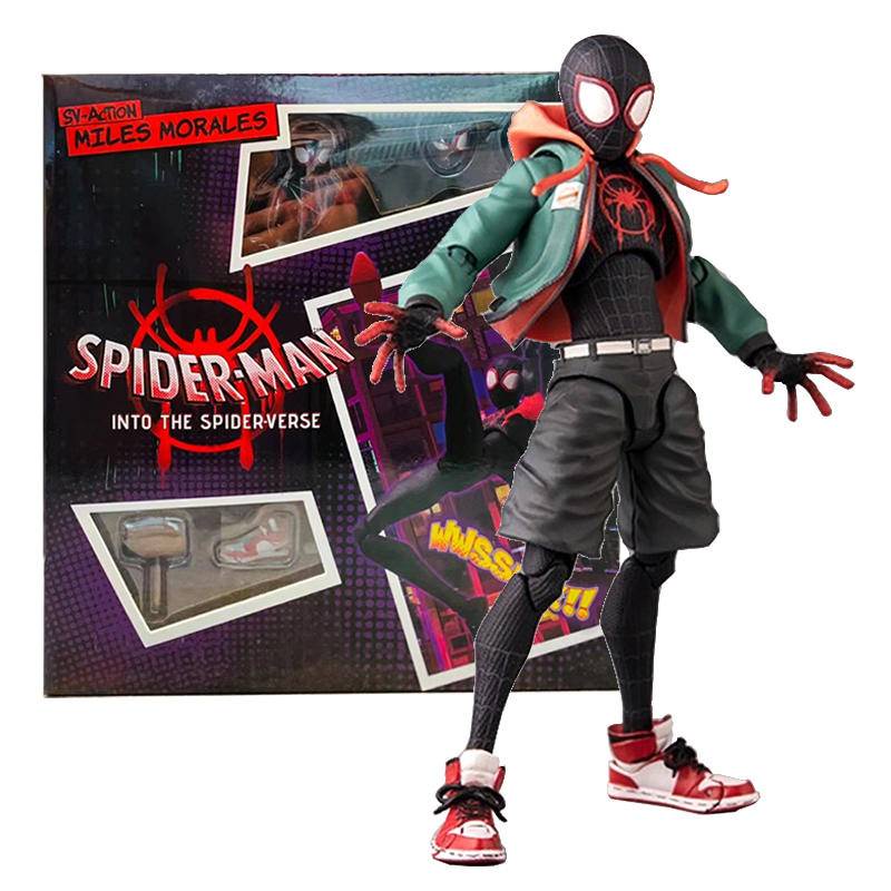 Sentinel Marvel Sv Ação Miles Morales Figura Homem-Aranha Modelo No Versículo Peter Figurine Anime Toys