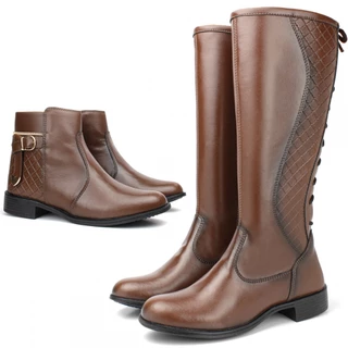 Bota Montaria Casual Cano Alto Leve Coturno Cano Medio Couro Botinha Inverno Frio