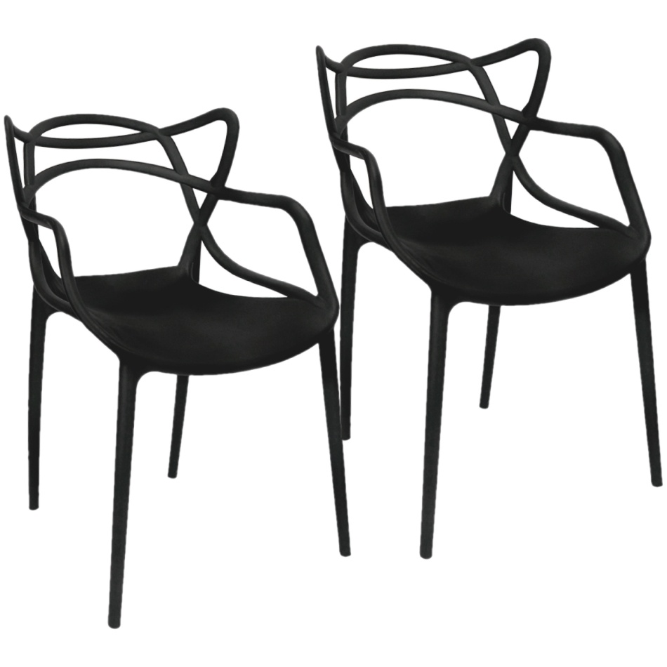 Kit 2 Cadeiras Allegra Design Cozinha Sala de Estar Jantar Empilhável