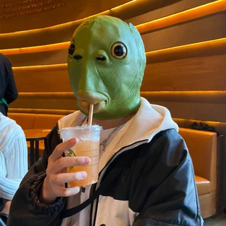 Máscara De Cabeça De Peixe Verde Feia Engraçada Unisex Cosplay Fantasias De Halloween