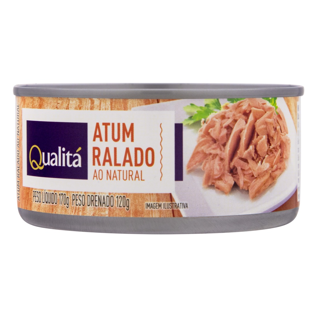 Atum Ralado ao Natural Qualitá Lata Peso Líquido 170g Peso Drenado 120g ...
