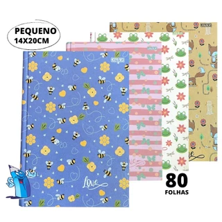 CADERNO BROCHURA PEQUENO 80 FOLHAS CAPA DURA 14X20CM