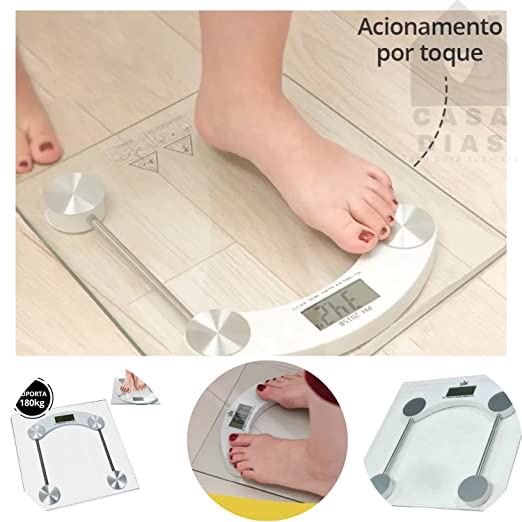 Balança Digital Caseira Vidro Corporal Suporta 180kg | Shopee Brasil