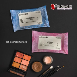 Lenço Umedecido Limpeza Facial Vegano Demaquilante Colormake 25 unidades - Removedor de Maquiagem Livre de Álcool