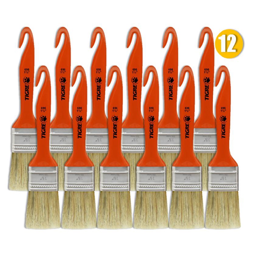 Kit 12 Pincel Trinchas Para Pintura Tigre Media 696 1 1/2 Polegada ...