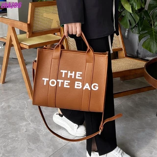 Bolsa Feminina Sólida Cor Sólida Cor pu Carta Tote Bag Simples Casual Grande Capacidade Mala de mão