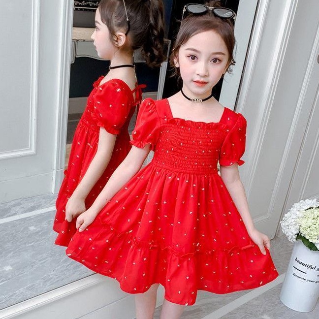 Vestido Infantil Vermelho Social Rodado Luxo Festa Princesa Pérolas Natal  Ct7504vermelho06anos | Roupa Infantil para Menina Nunca Usado 91830276 