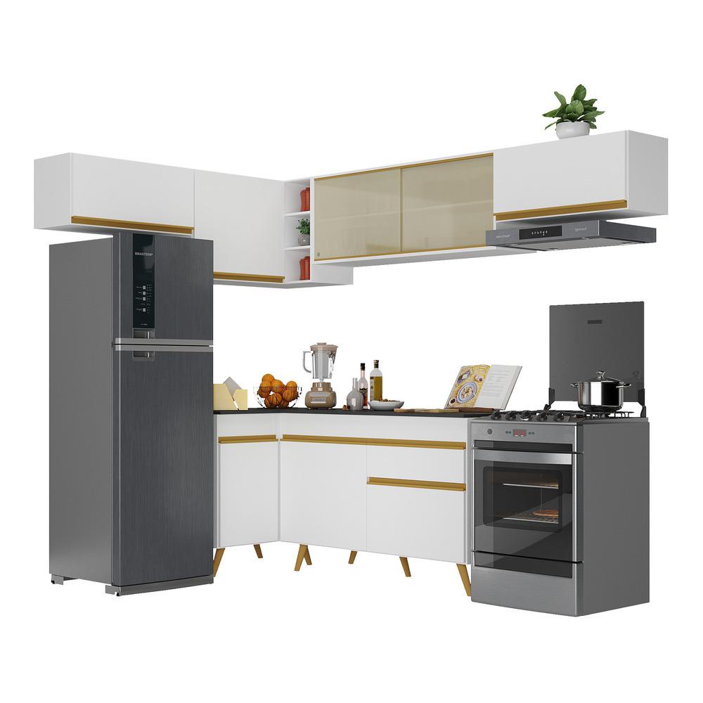 Cozinha Completa de Canto Veneza GW Multimóveis MP2060 com Armário e ...