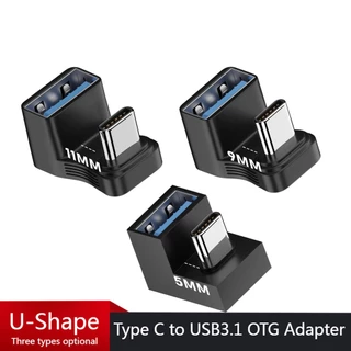 Adaptador USB 3.1 OTG Tipo C Para Conversor Fêmea MacBook Steam Deck Samsung S22 Xiaomi 10Gbps Conector-Em Forma De U