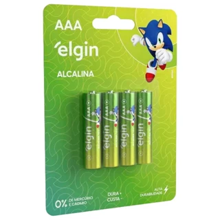 Pilha Alcalina AAA Palito Blister Com 4 Unidades Elgin