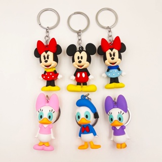 6pcs/Lot Rato Disney Mickey Figura Chaveiro Modelo Doll Carro Pingente