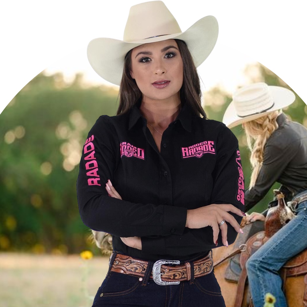 Camisa Radade Feminina Rodeo Ram Manga Longa Bordada Manga Longa para ...
