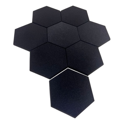 Espuma Acústica Hexagonal C/10 Und 30cm X 2cm Lisa 