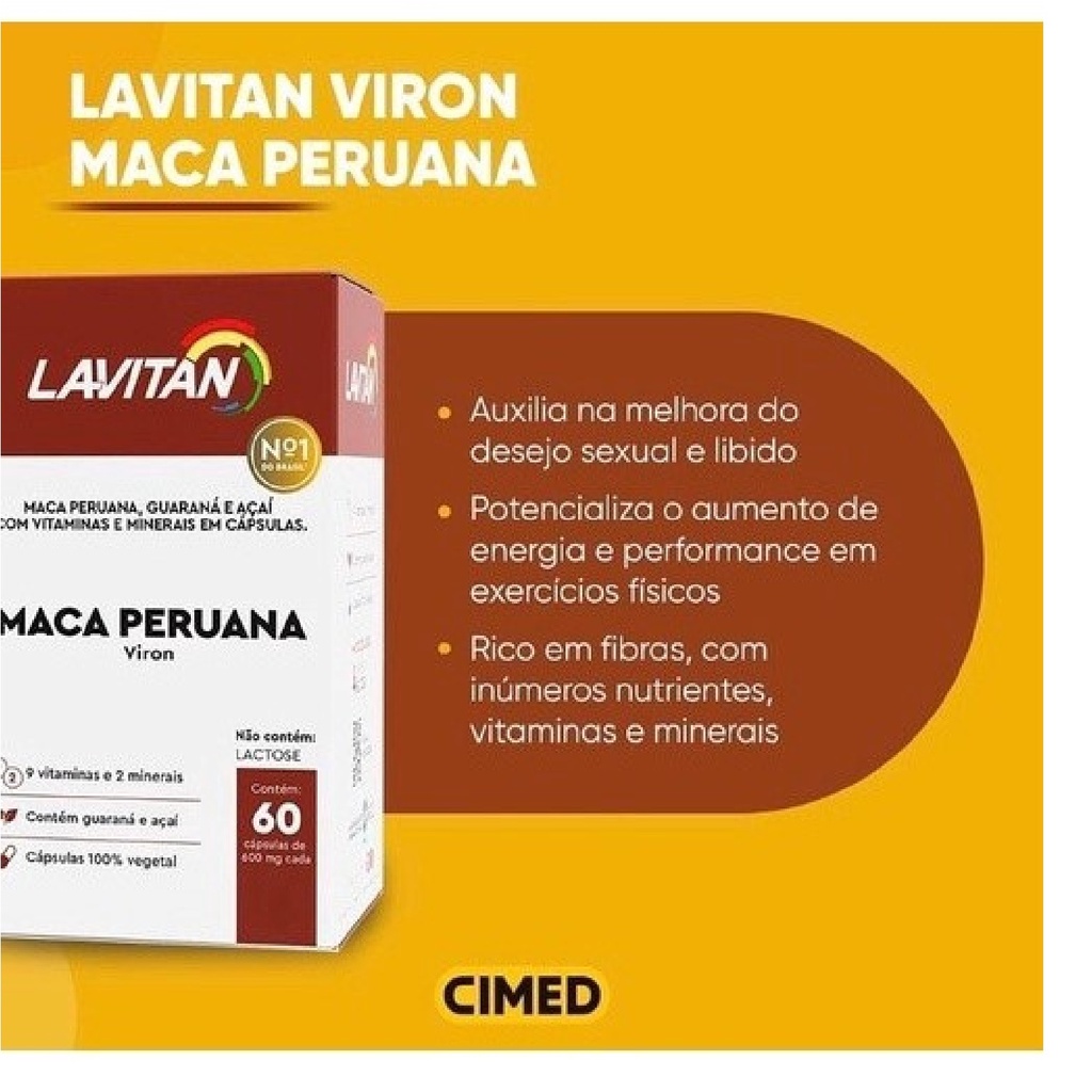 Lavitan maca peruana com 60 comprimidos