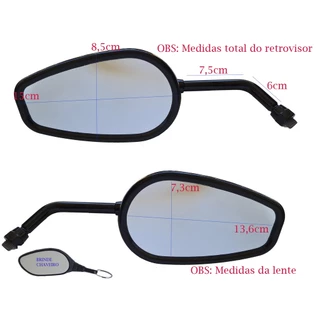 Espelho Retrovisor Mod. Harley Meteor 350 Royal Enfield convexo