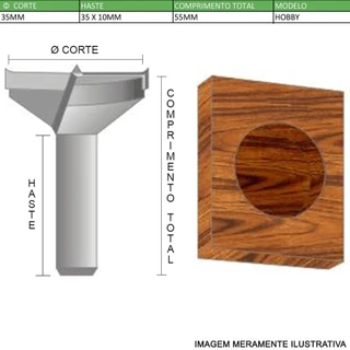 Broca Hobby para Dobradiça 35x55mm 2335001.05 Radix