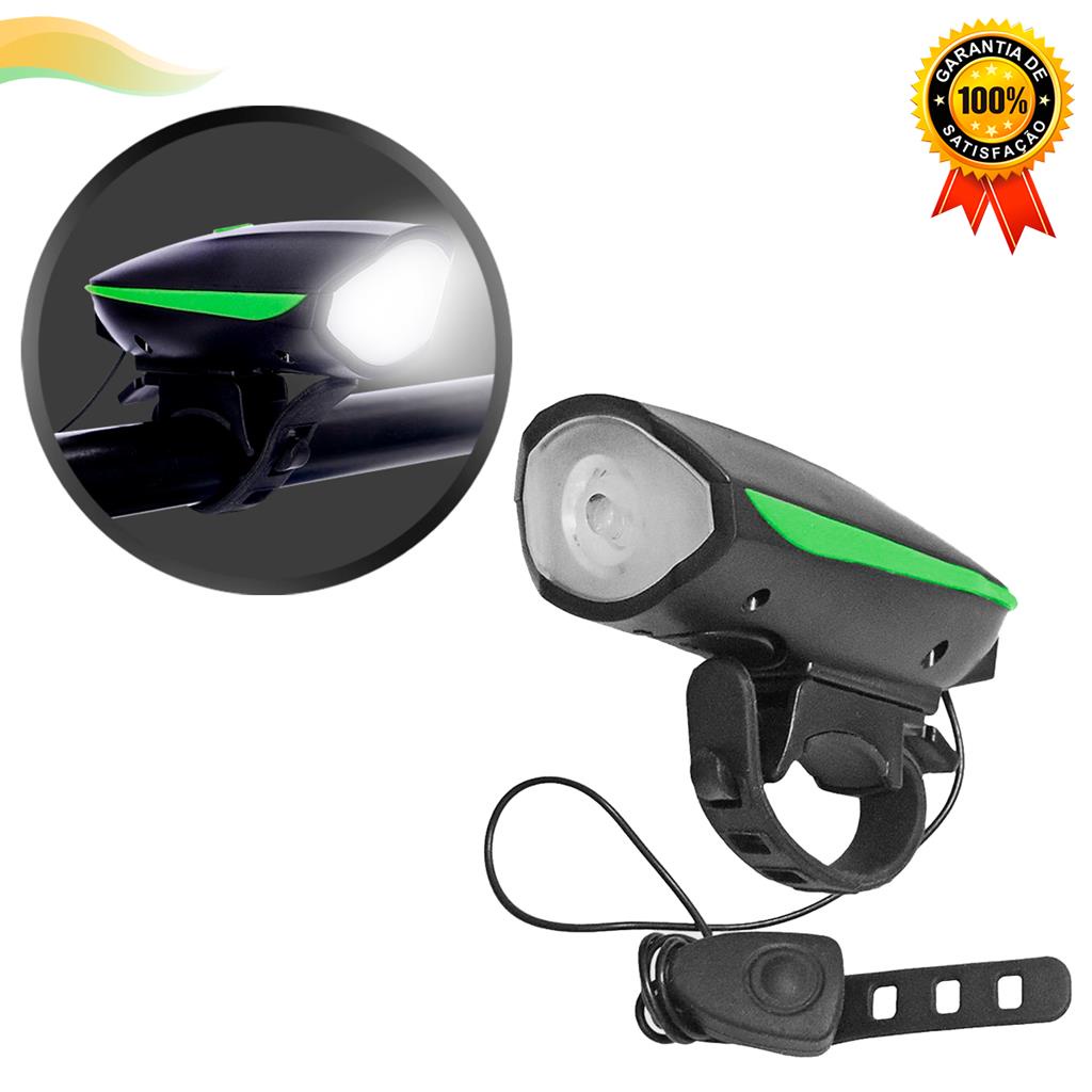 Farol Lanterna Para Bike Led Sinalizador Com Buzina Recarregavel A Prova D'Agua Bicicleta Ciclismo Mtb