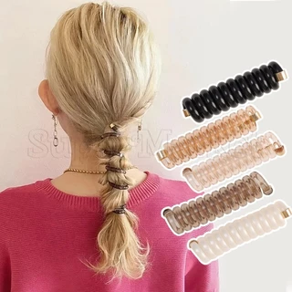 [Featured] Phone Cordão Espiral Hair Ties/Linha Telefônica Bands/Sem Traço Anel De Cabelo De Cor Sólida/Scrunchies De Rabo De Pônei/Acessórios Japonês Para Meninas